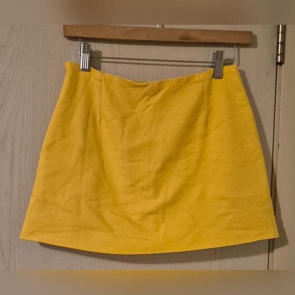 Zara Trafaluc Collection Yellow Wrap Skort | Size M - Picture 2 of 5